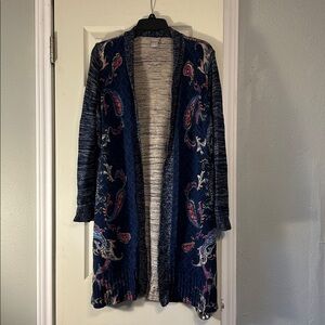 Chico's Floral Paisley Cardigan Sweater Festival